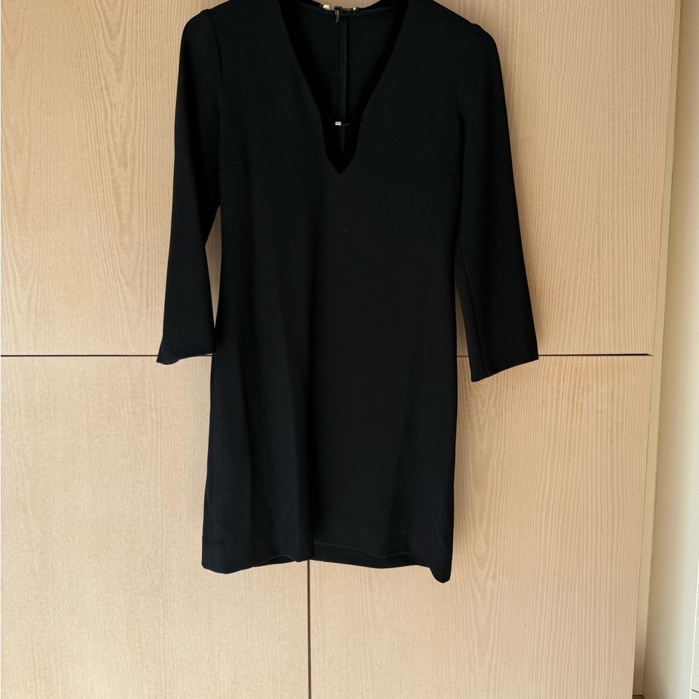 Maje Black Mini Dress with V-Neck